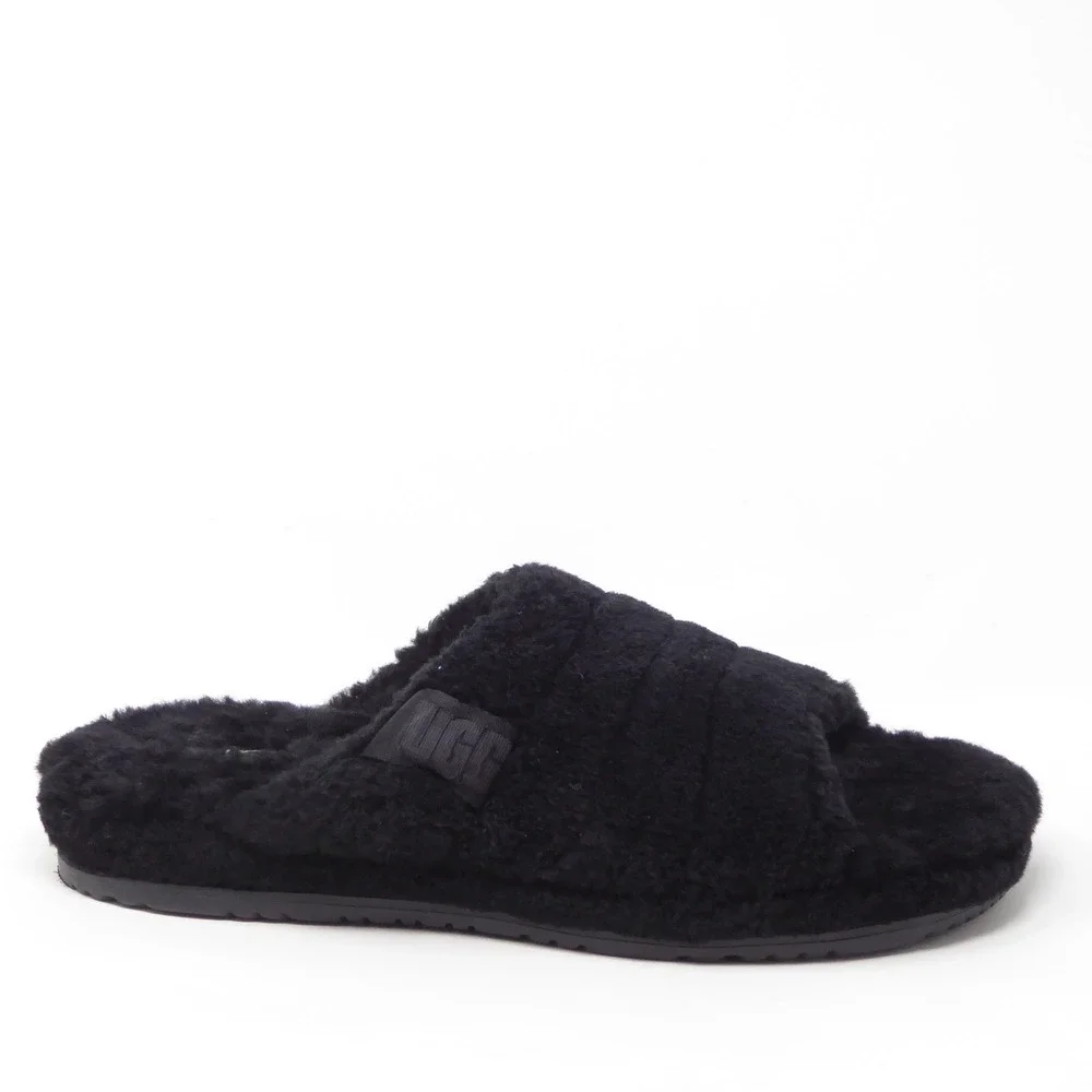 UGG Mens Fluff You Slide Slippers Black F19821A Size 13